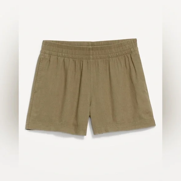🆕 Old Navy Women’s High-Waisted Linen-Blend Shorts 3.5-in inseam Kombu XL 16-18 - Picture 9 of 15